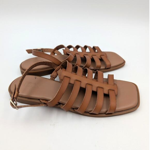 Nordstrom Rack Hugo Flat Sandal Slingback Women’s Leather Brown Size US7M - Picture 4 of 9